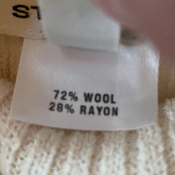 St John Sleeveless Sweater Medium Ivory Ribbed Knit Turtleneck Tank Wool… - Picture 5 of 7